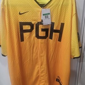Nike Yellow and Orange Men's Jersey